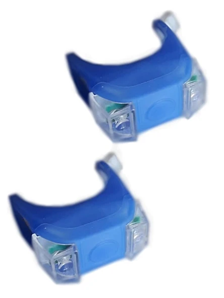 Silikonlu Ledli Mavi Renkli Bisiklet Lambası 2 Adet Pilli (Pil Dahil) İkaz Lambası - 6