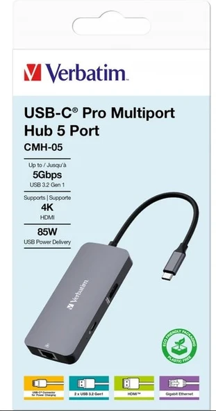 Verbatim CMH-05 32150 USB-C Pro 5 Port Hub