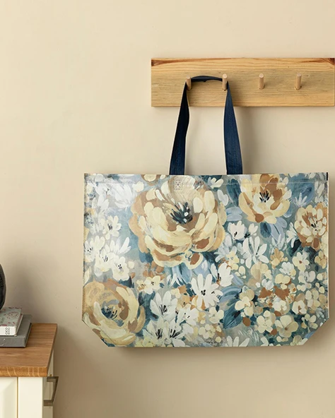 English Home Roses Alışveriş Çantası 54,5x38 Cm Mavi