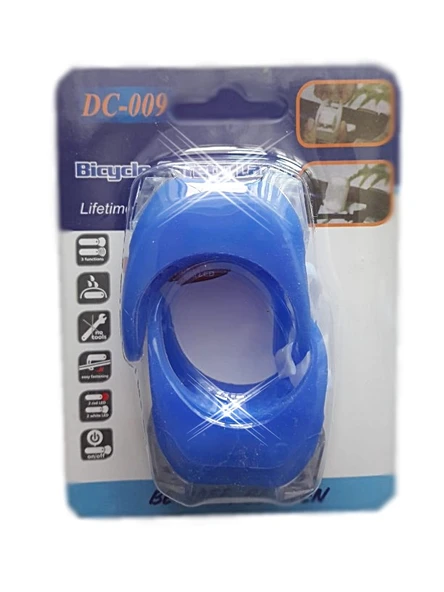 Silikonlu Ledli Mavi Renkli Bisiklet Lambası 2 Adet Pilli (Pil Dahil) İkaz Lambası - 5