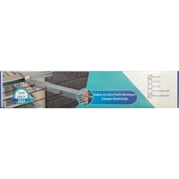 Koral Alüminyum Balkon Çamaşır Kurutma Askılığı 80x30 - Resim 2