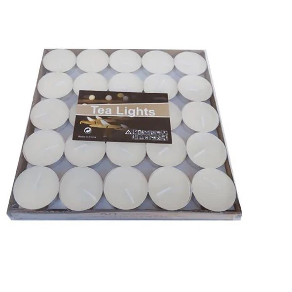 Kokusuz Beyaz Renkli Mum Eğlence Kutlama Parti Mumu (50 Adet)