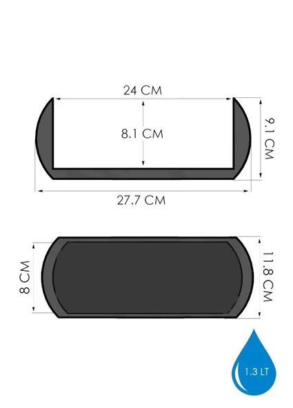 Omnipazar KRS-372 Dekoratif Plastik Mercan Uzun Saksı 1.3 Litre 3'lü Set - Resim 2