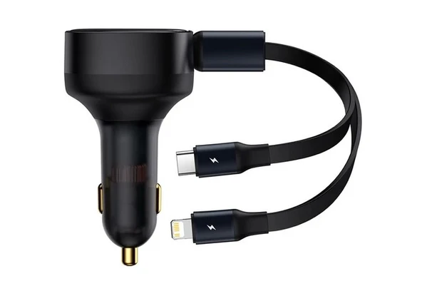 Baseus CGTX000001 Enjoyment 30 W 2in1 Şarj Kablolu Hızlı Araç Şarj Aleti