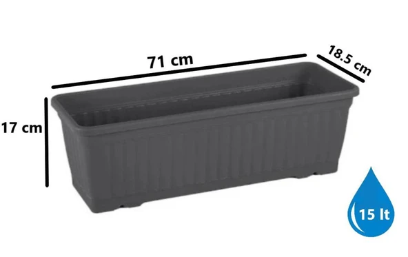 Omnipazar SO-KMB3 Kemer Balkon Saksı 15 Litre No 3 - Resim 2