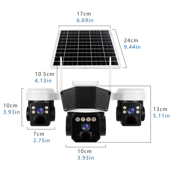 RX95G Solar Güvenlik Kamerası Türkçe 4G Sim Kartlı PTZ Hareketli Gece Görüşlü Güneş Panelli Kamera - 8