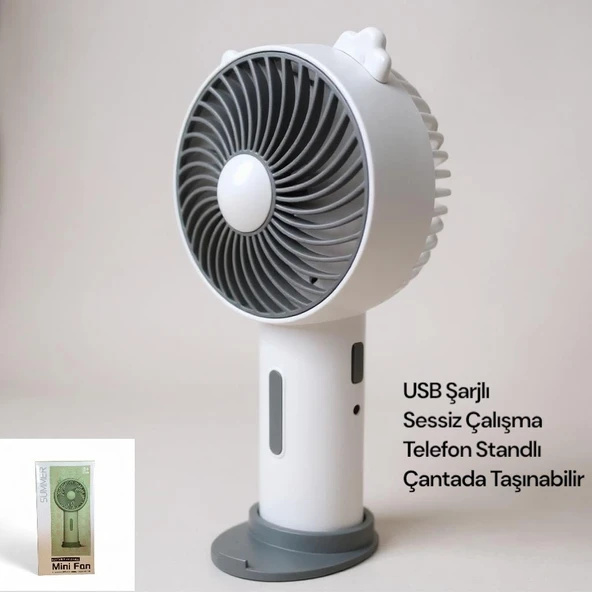 Summer USB Şarjlı El Fanı I Mini Taşınabilir Fan I Yaz Serinleticisi I Vantilatör I Telefon Standlıi