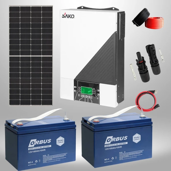Kamusolar 1 kW MPPT Solar Güneş Enerjisi Bağ Evi Paketi