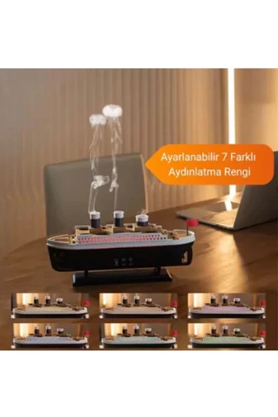 Titanic Gemi Hava Nemlendirici Işıklı Fonksiyonlu Buhar Makinesi Kumandalı - 2