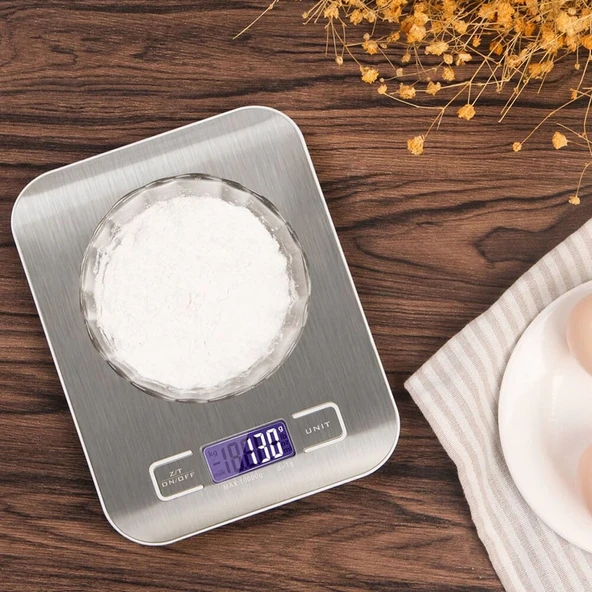 Lüx Dijital Mutfak Terazisi 5 Kg 1 Gr Hassas Paslanmaz Çelik + Pil - 2