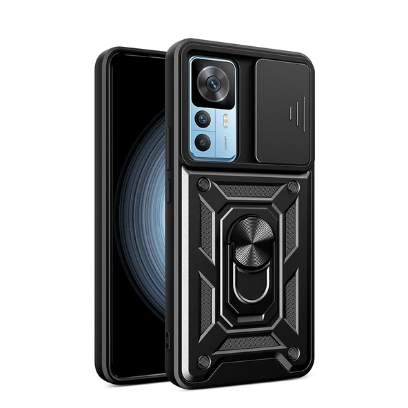 Xiaomi Mi 12T Kılıf Magnetik Standlı Kamera Korumalı Sürgülü Vega Kapak ürün görseli 1