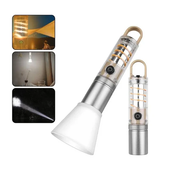 10W Zoomlu Led Powerbank Özellikli Şarjlı Kamp El Feneri PS-8915 ürün görseli 1