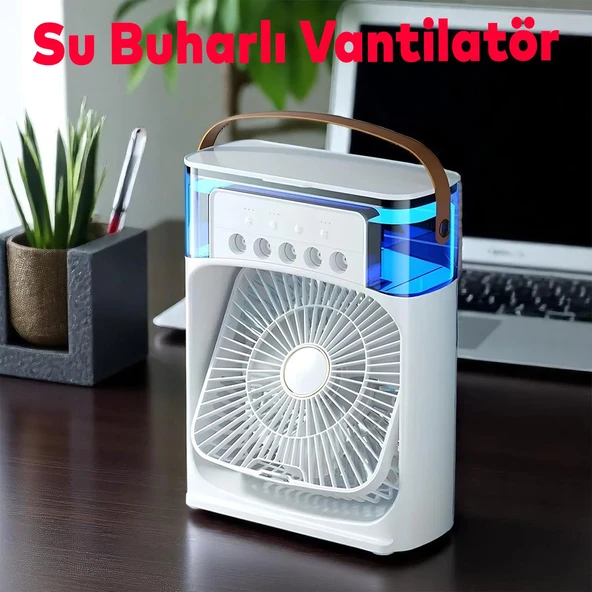 Vantilatör Masaüstü Kablolu Süper Sessiz Fan Su Püskürtmeli Mini El Hava Serinletici Nemlendirici