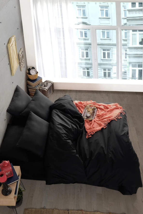 Royal Black Çift Kişilik Ranforce Nevresim Seti - Resim 2