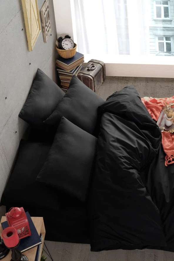 Royal Black Çift Kişilik Ranforce Nevresim Seti - Resim 6