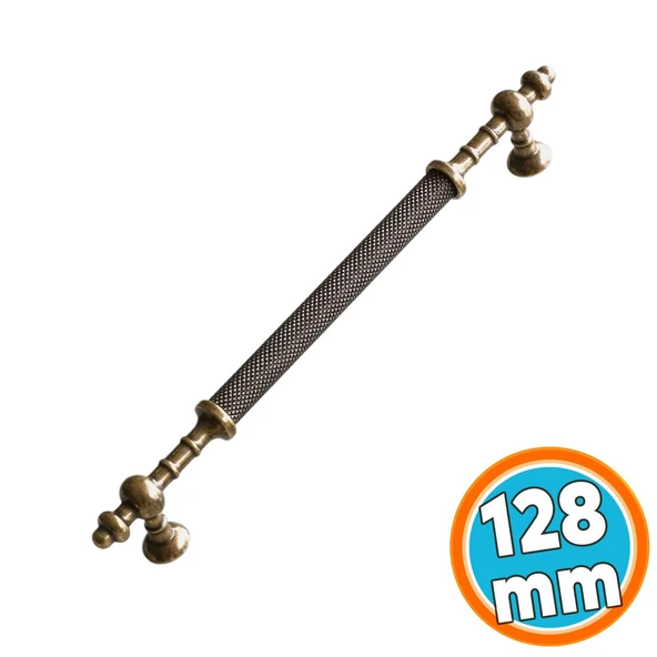Mobilya Mutfak Çekmece Dolap Dolabı Kulpu Kulbu Kulpları Eskitme Antik Sarı Metal 128 mm ürün görseli