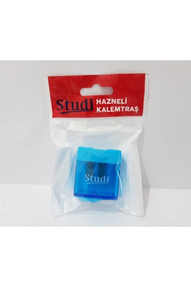 Renkli Çiçekler Kalemtıraş Çift Bıçaklı Büyük Boy Mavi Renk Kalemtıraş - 2