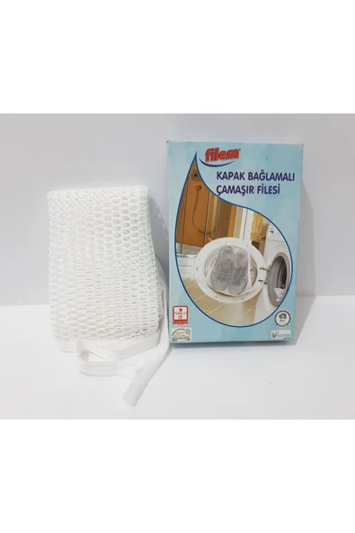 Renkli Çiçekler Kapak Bağlamalı Çamaşır Filesi - 2