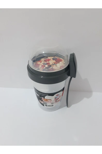 Renkli Çiçekler Yoğurt Meyve Salata Kabı Çocuklar Için Kaşıklı Kap - 6