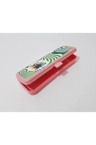 Renkli Çiçekler Kalem Kutusu Plastik Desenli Kalemlik - 3