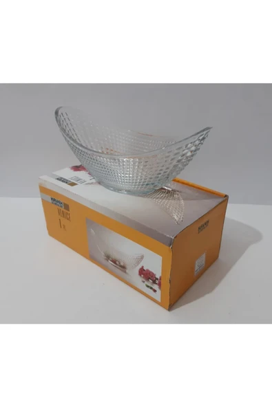 Renkli Çiçekler Kayık Cam Tabak Cam Gondol - 3