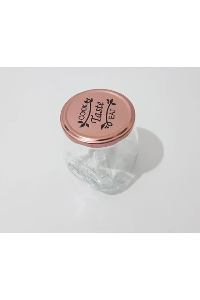 Renkli Çiçekler 500ml Cam Kavanoz Kuru ve Sıvı Gıda Saklama Kavanozu - 4
