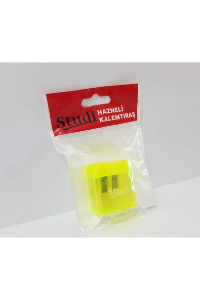 Renkli Çiçekler Kalemtıraş Çift Bıçaklı Büyük Boy Açık Yeşil Renk Kalemtıraş