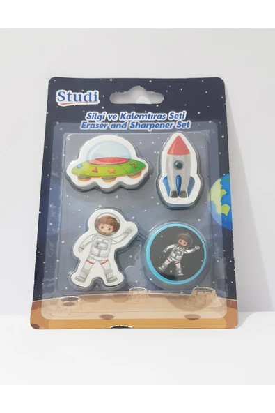 Renkli Çiçekler Silgi Kalemtraş Seti - 4