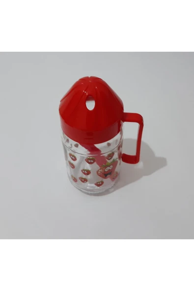 Renkli Çiçekler 350ml Su Meyve Suyu Süt Şişesi Çocuklar Için Pipetli Cam Suluk - 2