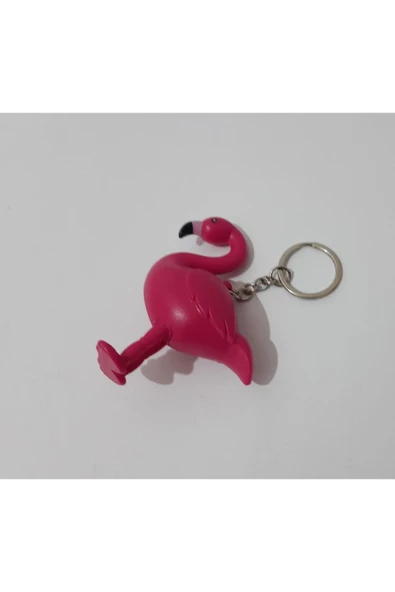 Renkli Çiçekler Anahtarlık Sinyal Işıklı Flamingo Anahtarlık - 6