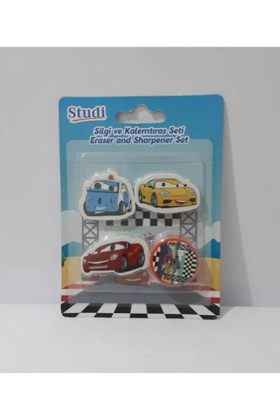 Renkli Çiçekler Silgi Ve Kalemtraş Seti - 4