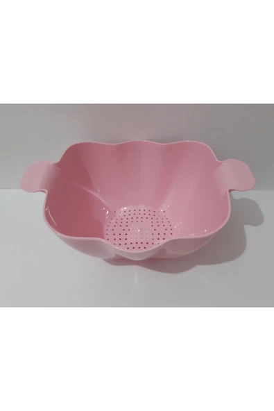 Renkli Çiçekler Süzgeç Plastik Sebze Meyve Makarna Süzgeci - 5