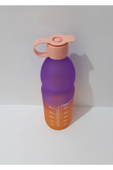 Renkli Çiçekler 1000 ML Cam Suluk Su Matarası Matara - 2