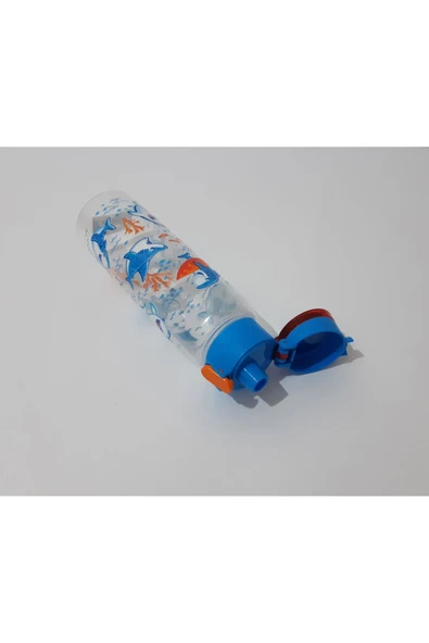 Renkli Çiçekler Matara Şeffaf Plastik Su Matarası Suluk - 5