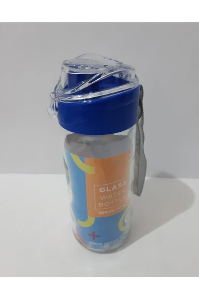 Renkli Çiçekler 500ml Cam Su Matarası Su Şişesi Suluk - 2