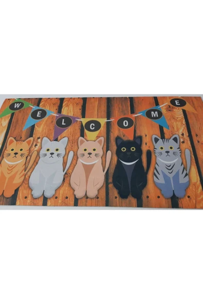 Renkli Çiçekler Paspas 70x40 Cm Kapı Paspası - 3