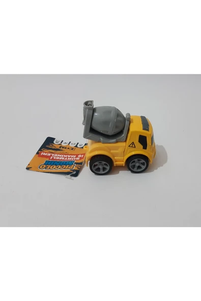 Renkli Çiçekler Mini Oyuncak Iş Makinesi Çek Bırak Mikser 7x4.5x6.5 Cm - 2
