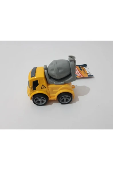 Renkli Çiçekler Mini Oyuncak Iş Makinesi Çek Bırak Mikser 7x4.5x6.5 Cm - 6