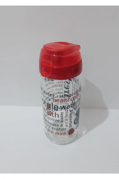 Renkli Çiçekler Cam Suluk 500ml Su Matarası Matara - 5