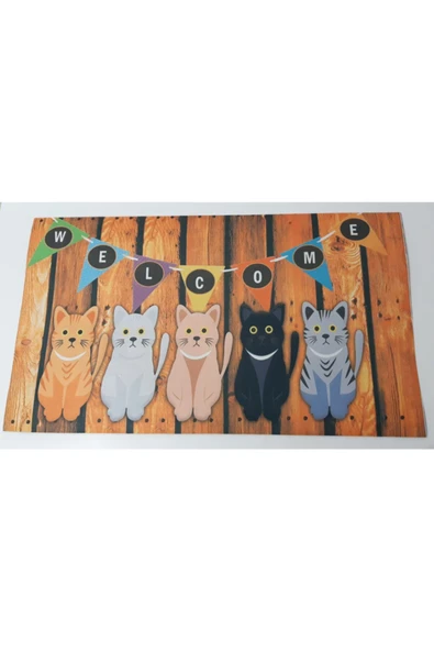 Renkli Çiçekler Paspas 70x40 Cm Kapı Paspası