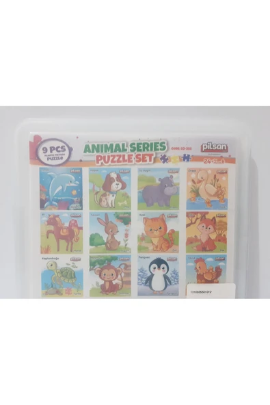 Renkli Çiçekler 9 Parça Puzzle Set Hayvan Serisi - 3