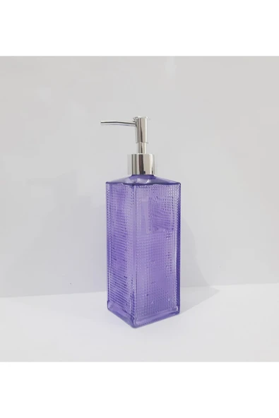 Renkli Çiçekler 500 ML Renkli  Cam Sıvı Sabunluk