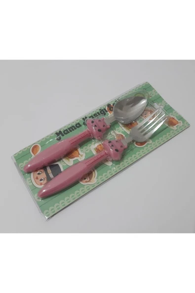 Renkli Çiçekler Bebek Çocuk Için Sevimli Karikatür Çatal Kaşık - 3