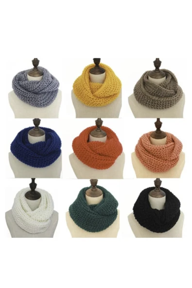 Renkli Çiçekler Yeni Örme Daire Yün Eşarp Şal Kadınlar Moda Sonbahar Kış Aksesuarları Yüksek Kalite - 4