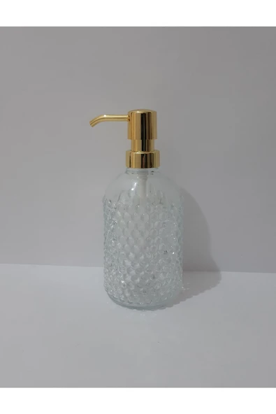 Renkli Çiçekler Sabunluk 450ml Desenli Cam Sıvı Sabunluk - 6