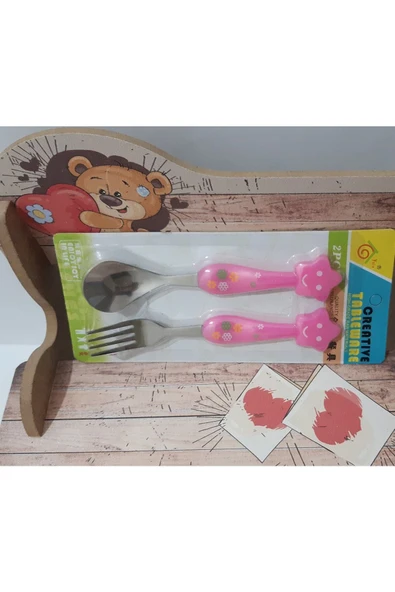 Renkli Çiçekler Bebek Çocuk Için Sevimli Karikatür Çatak Kaşık - 2