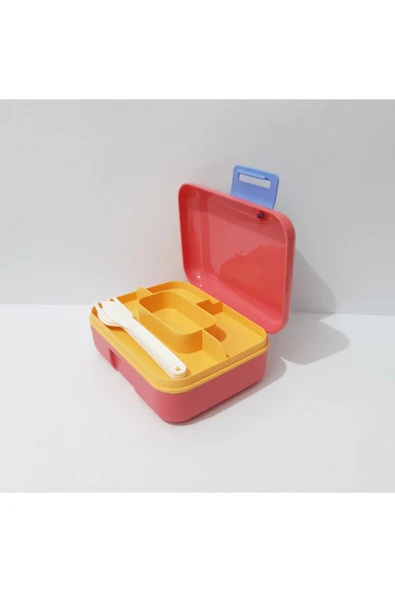 Renkli Çiçekler Beslenme Kabı 19x14x7 CM Okul İçin Bölmeli Beslenme Kutusu - 6