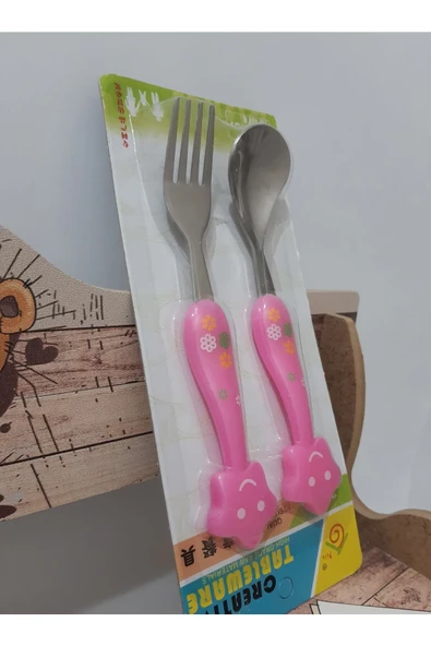 Renkli Çiçekler Bebek Çocuk Için Sevimli Karikatür Çatak Kaşık - 3