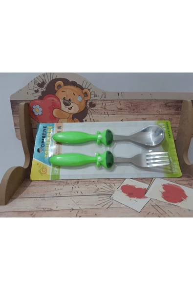 Renkli Çiçekler Sevimli Karikatür Desenli Bebek Çocuk Için Kaşık Çatal - 3