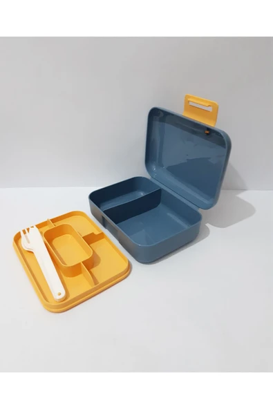 Renkli Çiçekler Beslenme Kabı 19x14x7 CM Okul İçin Bölmeli Beslenme Kutusu - 5